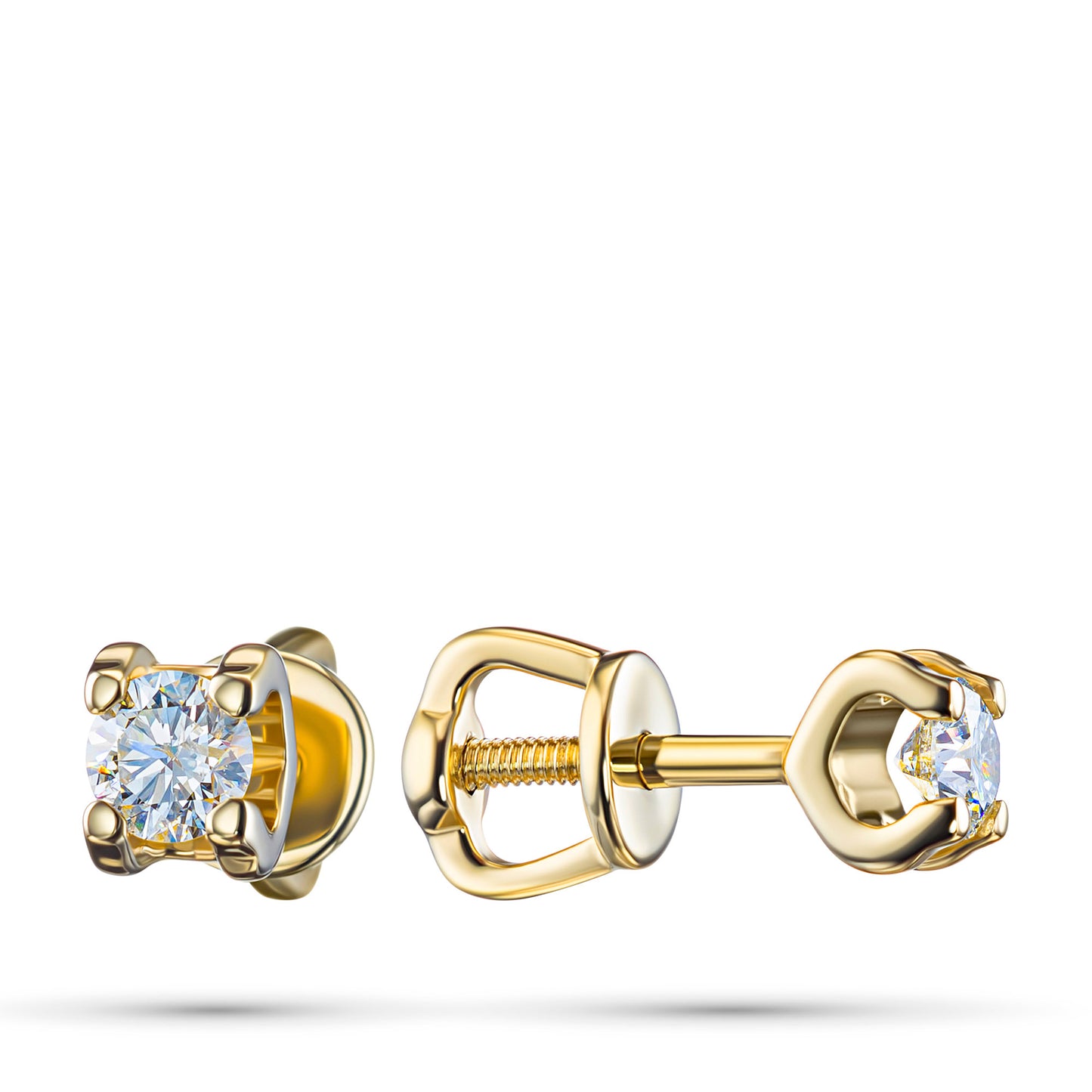 14K Yellow Gold Earring Studs with Lab-Created Diamonds 4.140 CT.TW