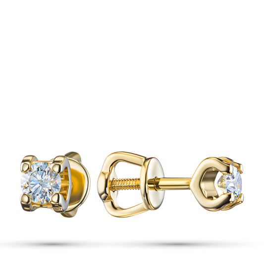 14K Yellow Gold Earring Studs with Lab-Created Diamonds 4.140 CT.TW