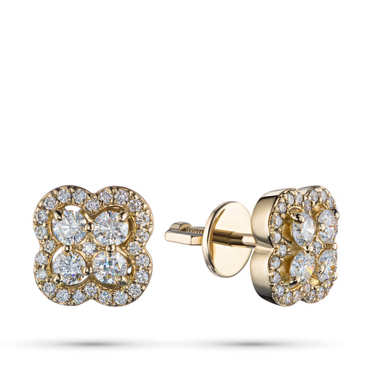 14K Yellow Gold Earring Studs with Lab-Created Diamonds 21.730 CT.TW