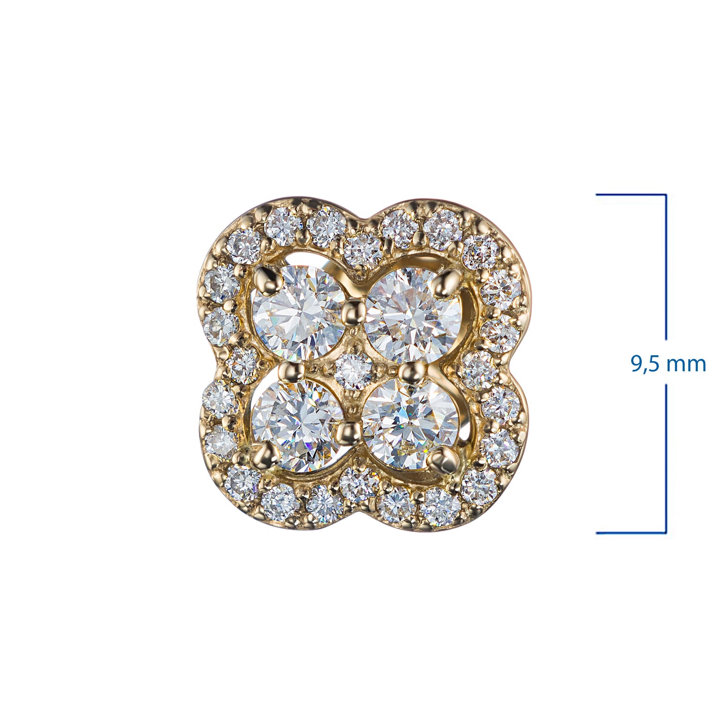 14K Yellow Gold Earring Studs with Lab-Created Diamonds 21.730 CT.TW
