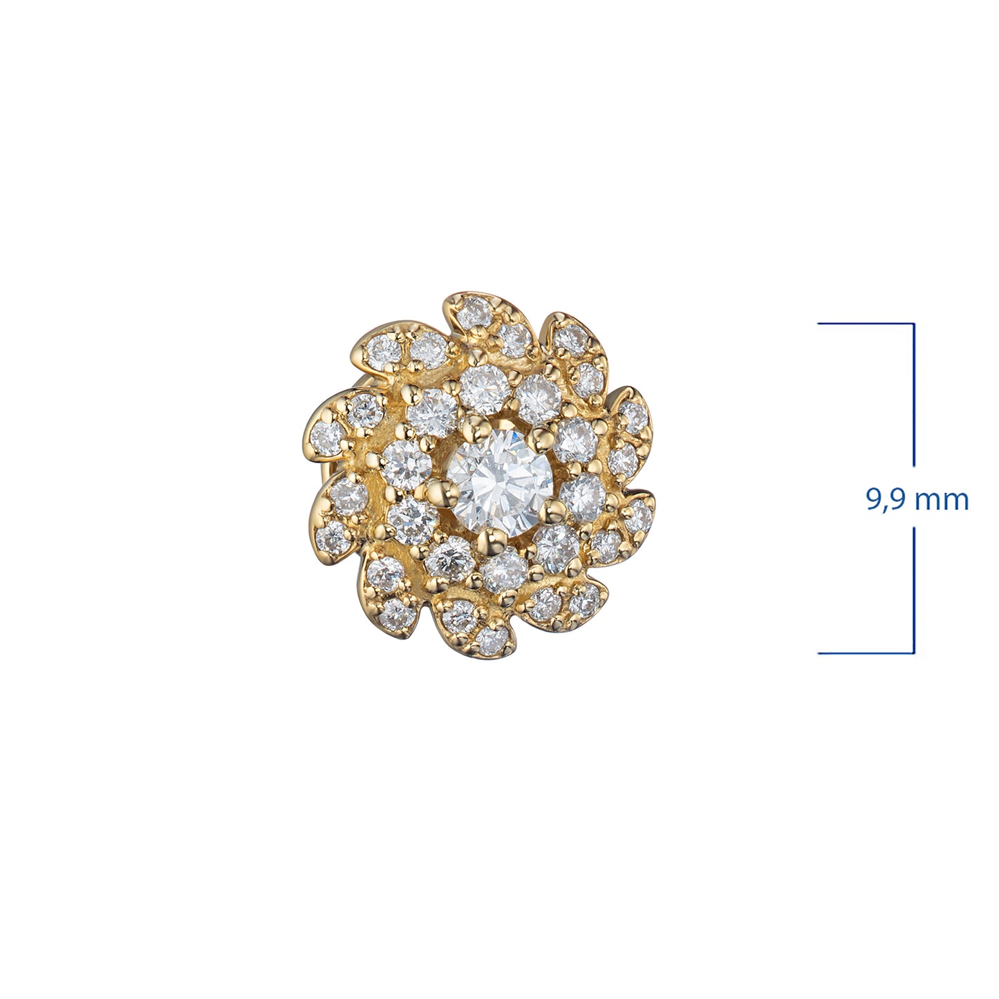 14K Yellow Gold Earring Studs with Natural Diamonds 12.030 CT.TW