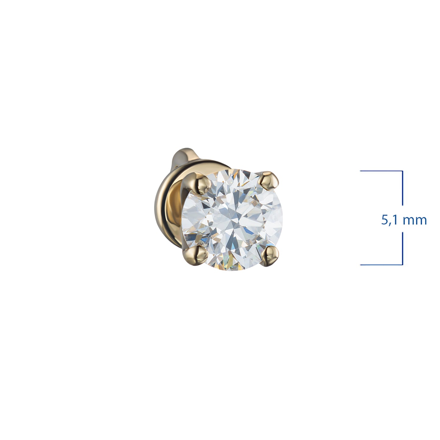 14K Yellow Gold Earring Studs with Natural Diamonds 1.500 CT.TW