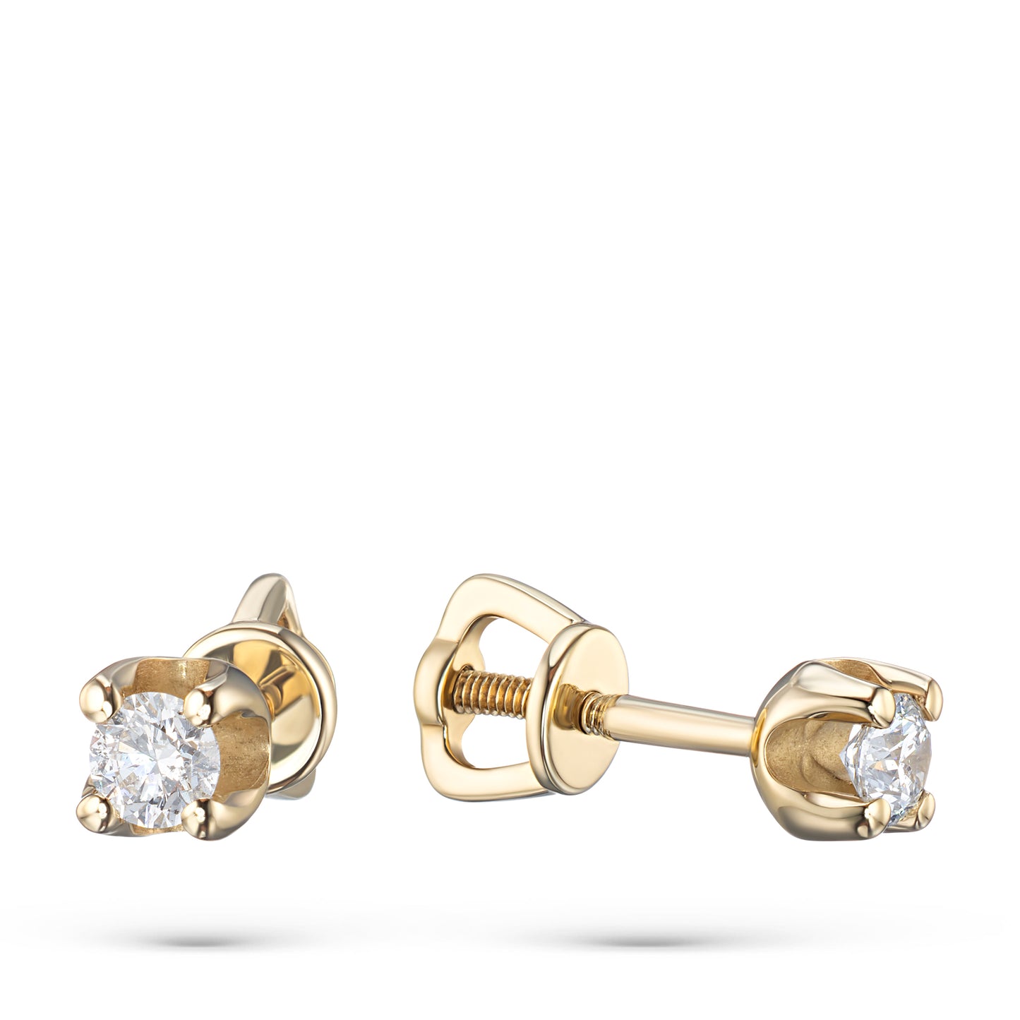 14K Yellow Gold Earring Studs with Lab-Created Diamonds 0.570 CT.TW