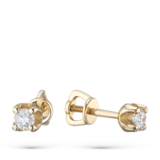 14K Yellow Gold Earring Studs with Lab-Created Diamonds 0.570 CT.TW