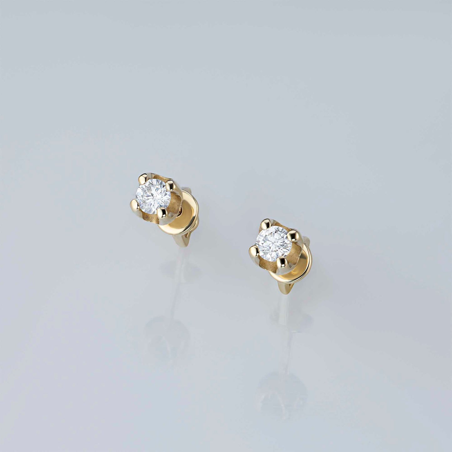 14K Yellow Gold Earring Studs with Lab-Created Diamonds 0.570 CT.TW