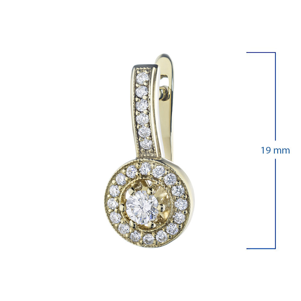 14K Yellow Gold Earrings with Natural Diamonds 18.620 CT.TW