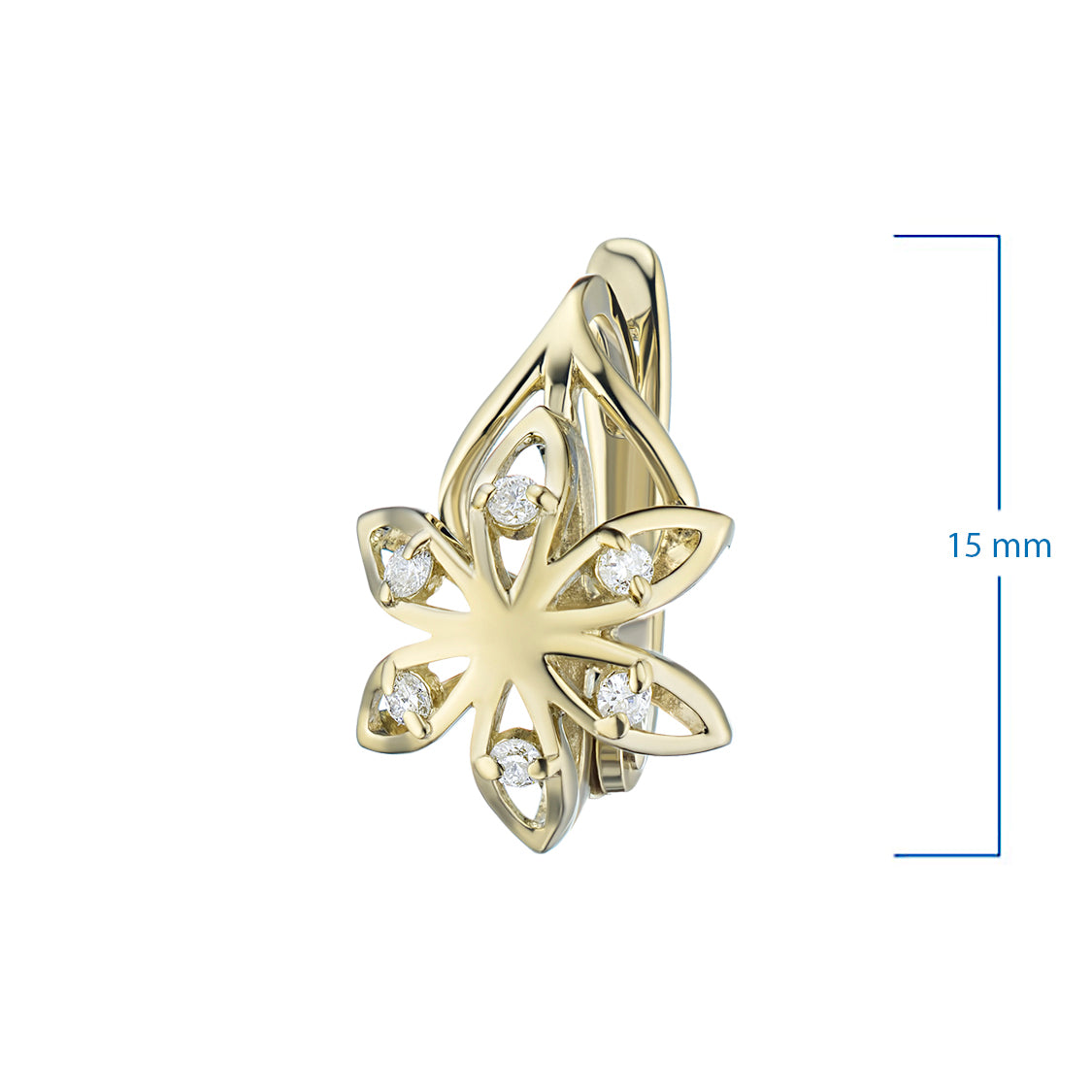 14K Yellow Gold Earrings with Natural Diamonds 1.980 CT.TW