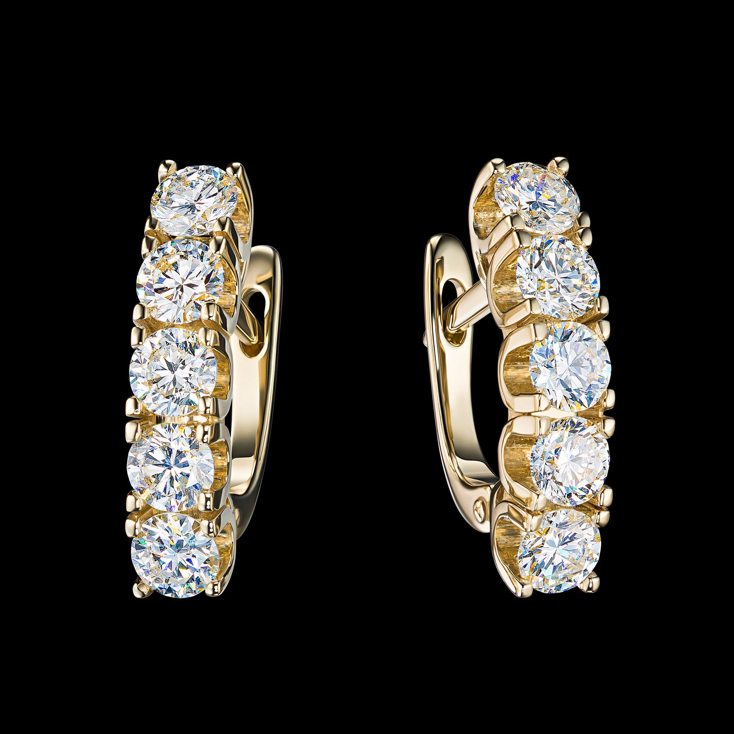 14K Yellow Gold Earrings with Lab-Created Diamonds 17.990 CT.TW
