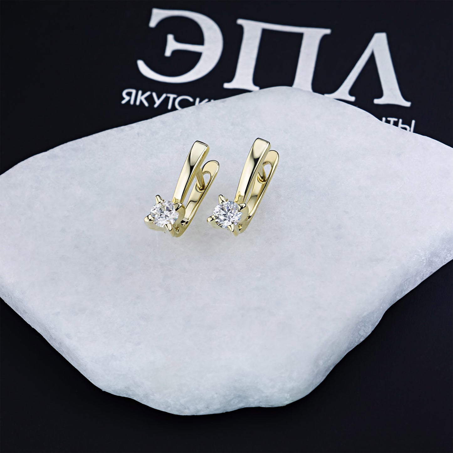 14K Yellow Gold Earrings with Lab-Created Diamonds 1.390 CT.TW