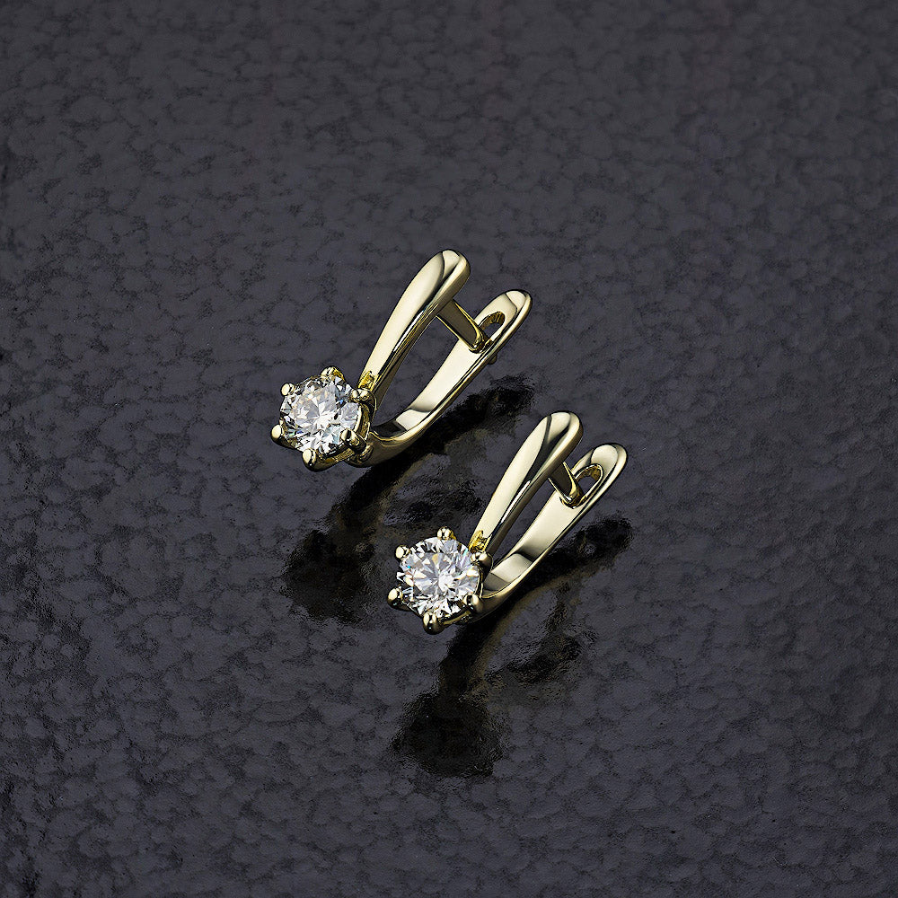 14K Yellow Gold Earrings with Lab-Created Diamonds 2.970 CT.TW