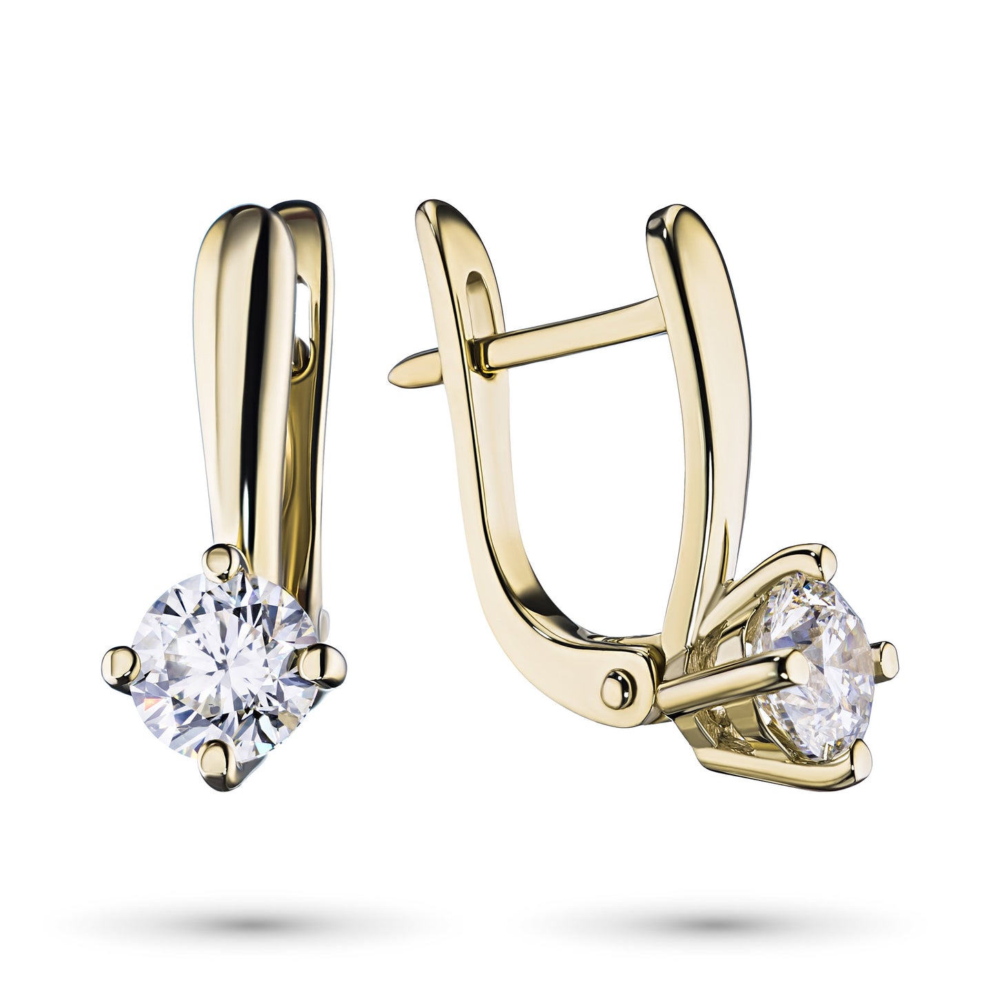 14K Yellow Gold Earrings with Lab-Created Diamonds 3.200 CT.TW