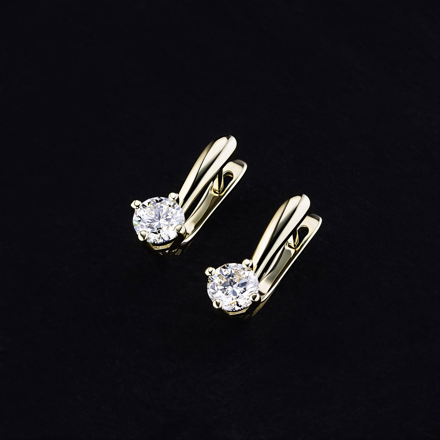 14K Yellow Gold Earrings with Lab-Created Diamonds 3.200 CT.TW