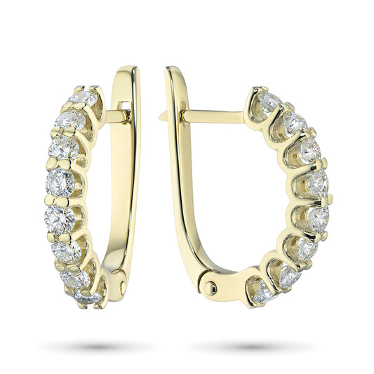 14K Yellow Gold Earrings with Lab-Created Diamonds 15.600 CT.TW