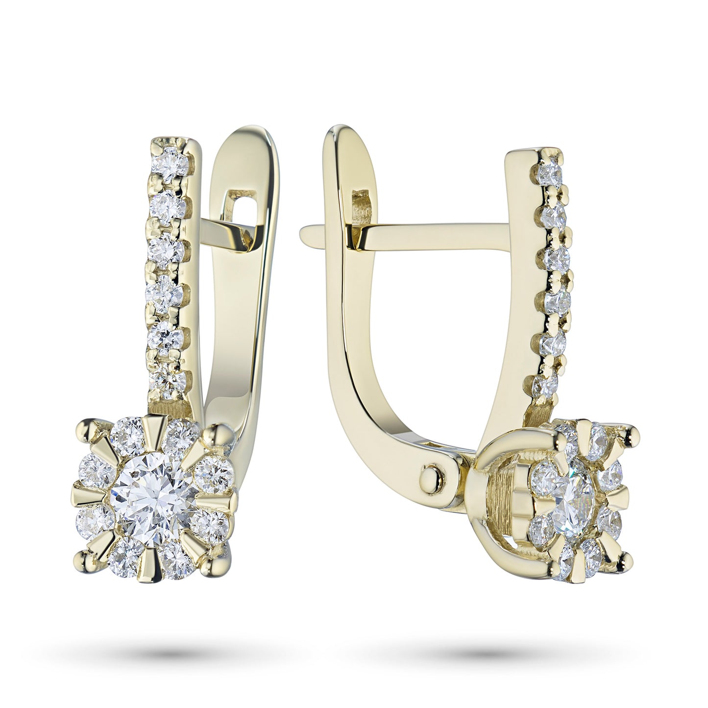 14K Yellow Gold Earrings with Natural Diamonds 7.990 CT.TW
