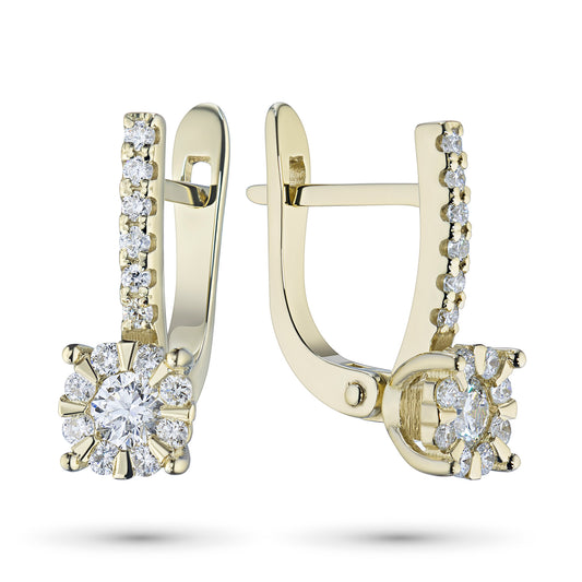14K Yellow Gold Earrings with Natural Diamonds 7.990 CT.TW