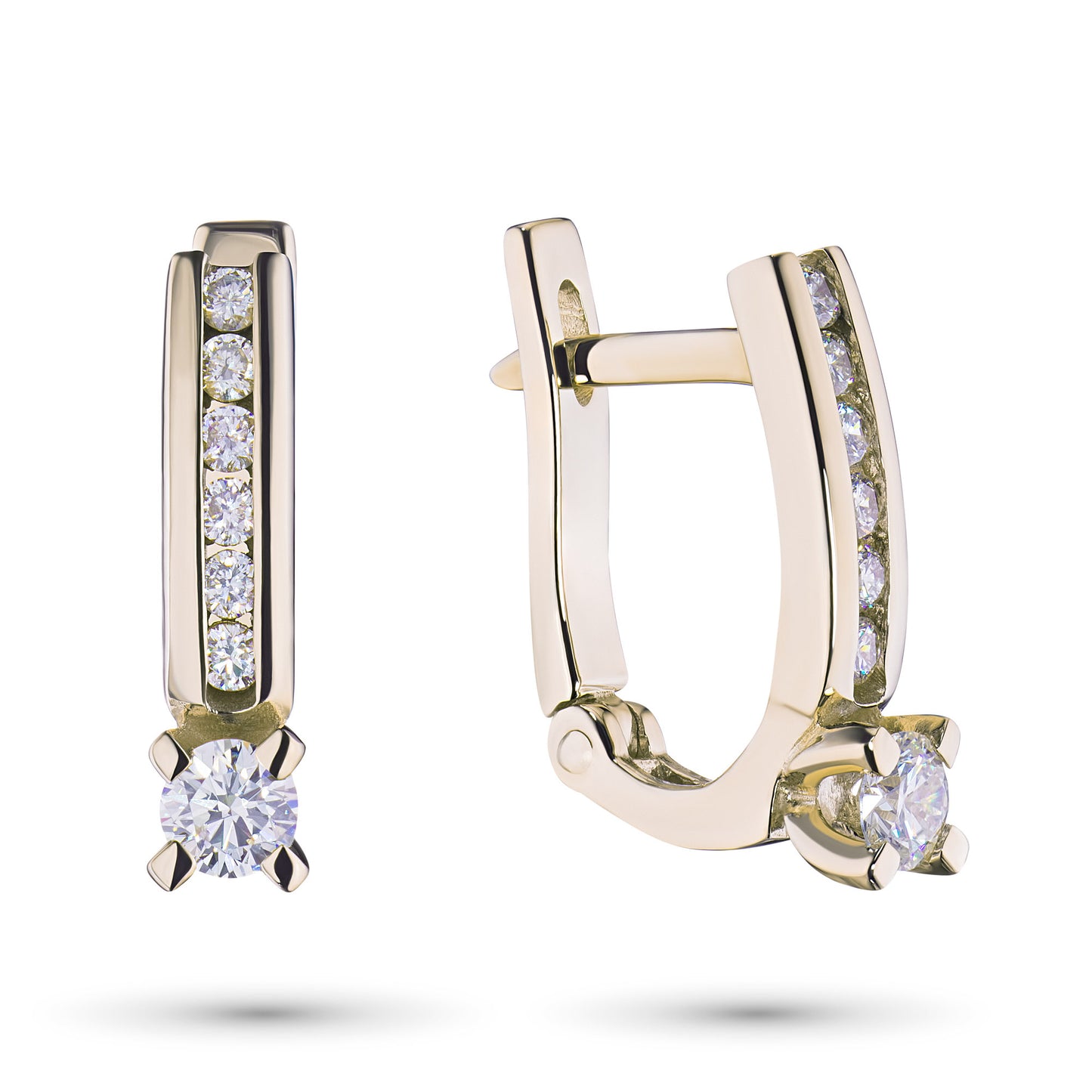14K Yellow Gold Earrings with Natural Diamonds 3.040 CT.TW