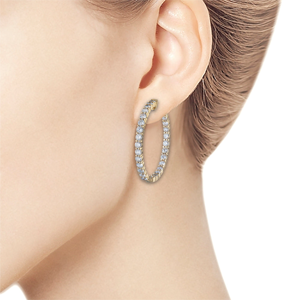 14K Yellow Gold Earrings with Lab-Created Diamonds 74.330 CT.TW
