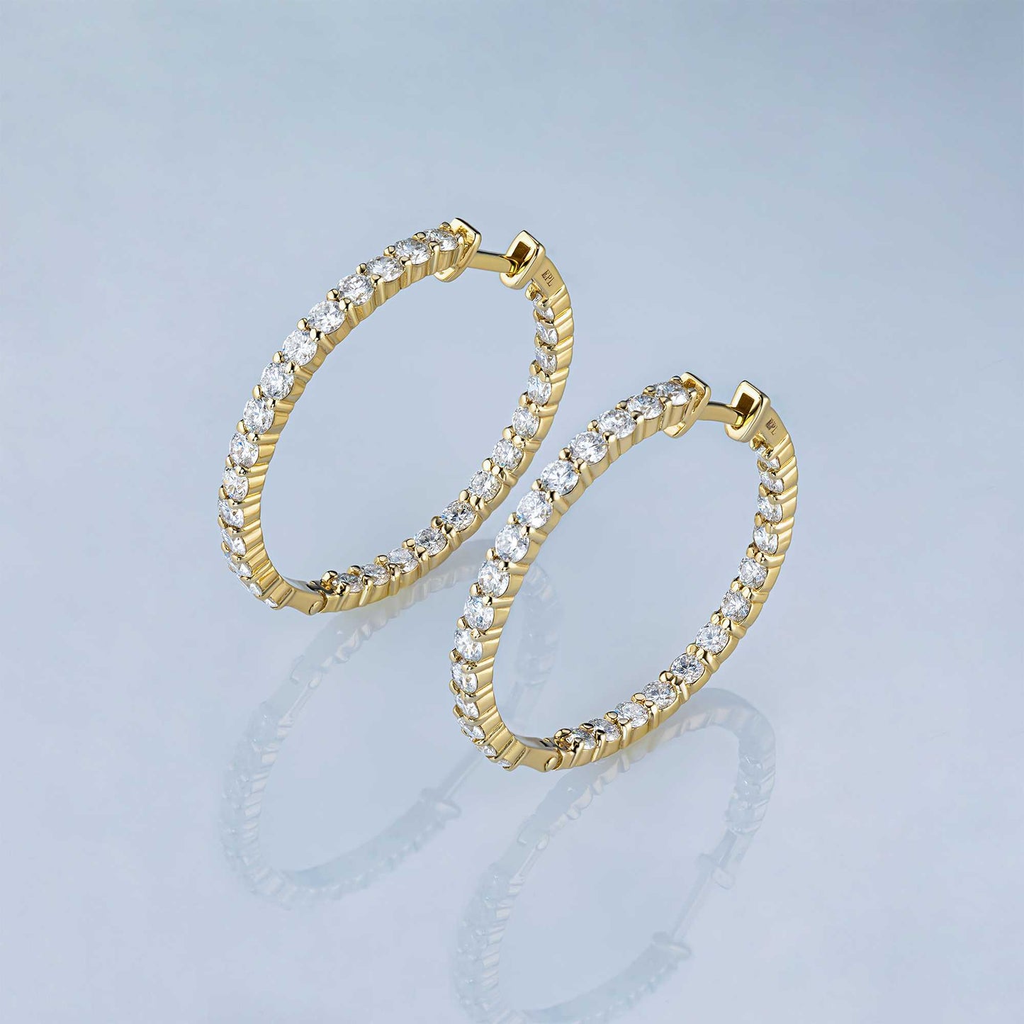 14K Yellow Gold Earrings with Lab-Created Diamonds 74.330 CT.TW