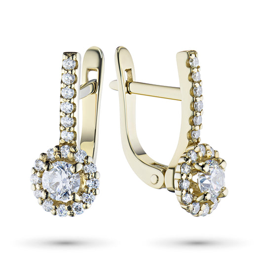 14K Yellow Gold Earrings with Natural Diamonds 10.800 CT.TW