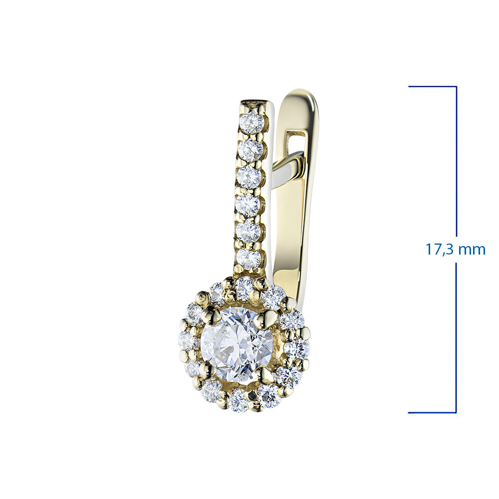 14K Yellow Gold Earrings with Natural Diamonds 10.800 CT.TW
