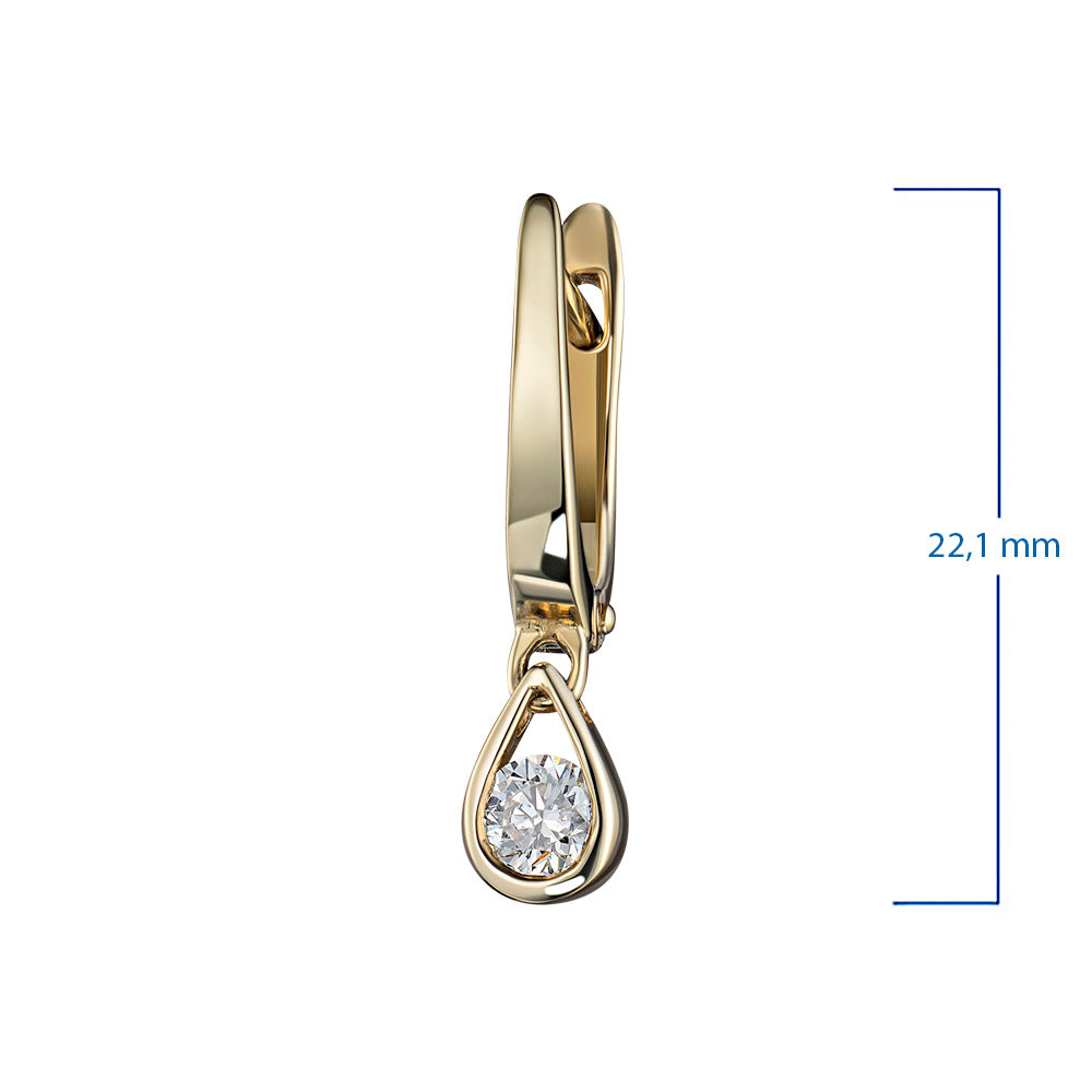 14K Yellow Gold Earrings with Natural Diamonds 0.970 CT.TW