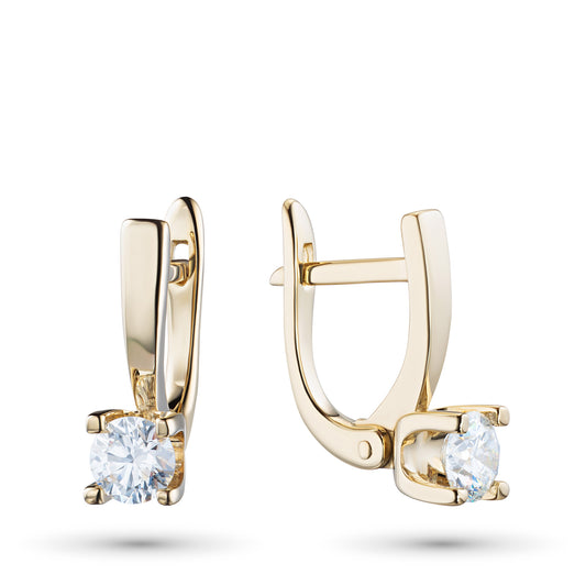 14K Yellow Gold Earrings with Lab-Created Diamonds 2.050 CT.TW