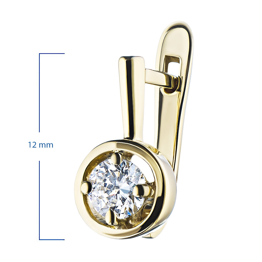 14K Yellow Gold Earrings with Natural Diamonds 0.570 CT.TW