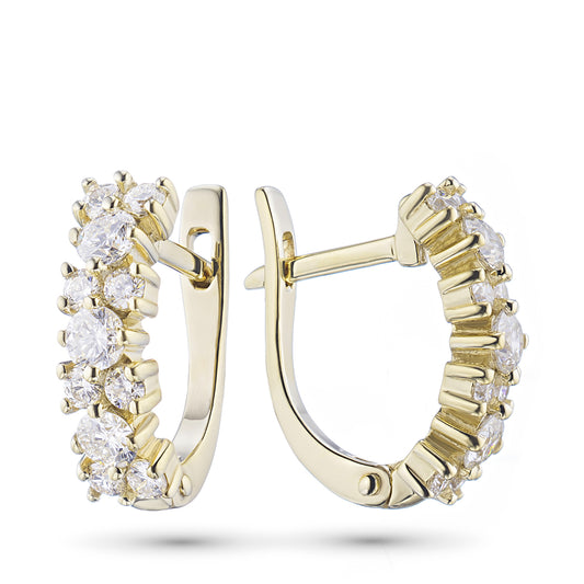 14K Yellow Gold Earrings with Natural Diamonds 15.630 CT.TW