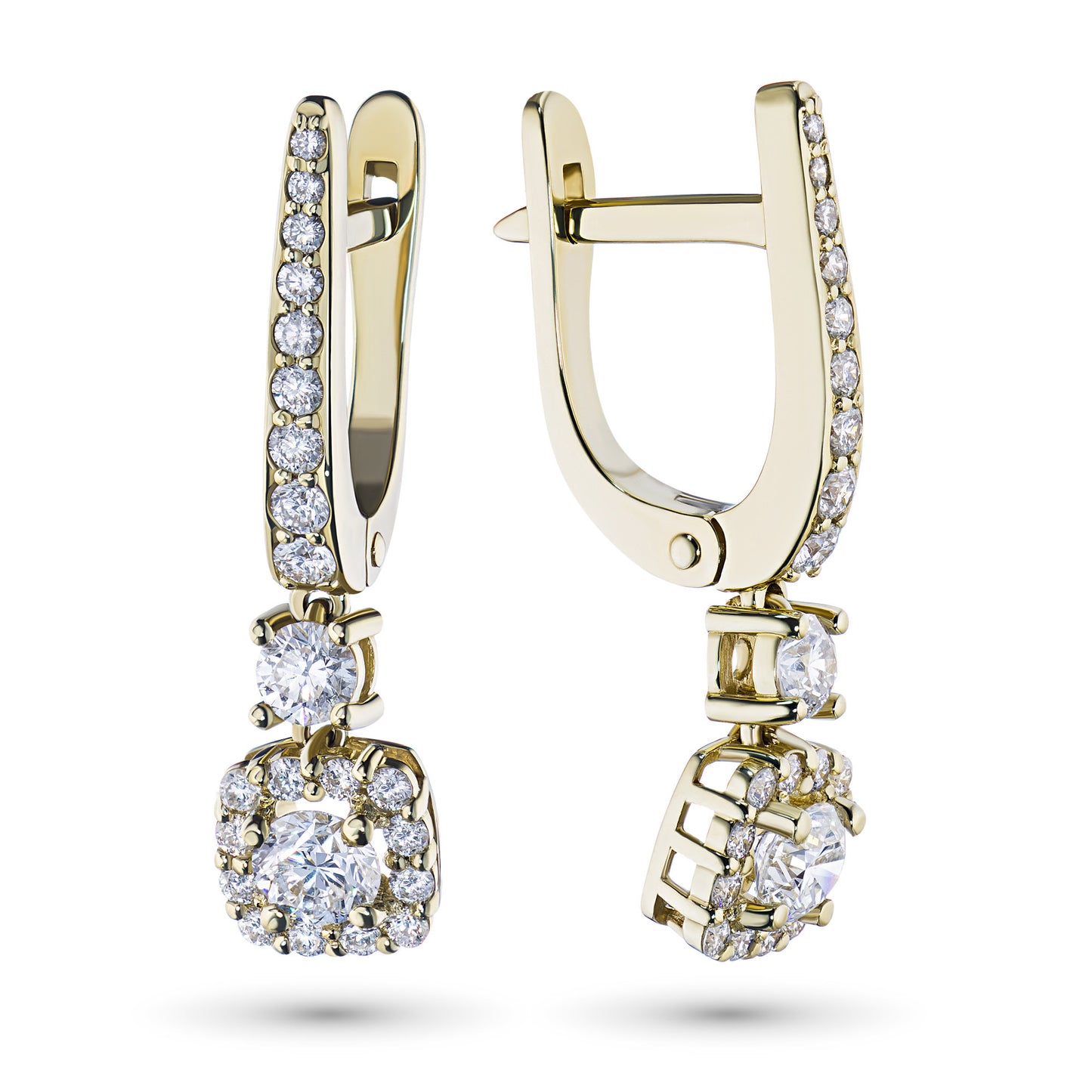 14K Yellow Gold Earrings with Lab-Created Diamonds 9.540 CT.TW