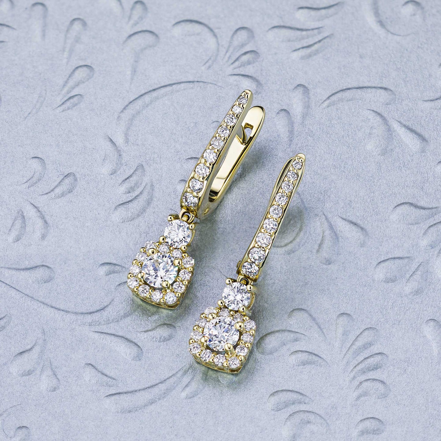 14K Yellow Gold Earrings with Lab-Created Diamonds 9.540 CT.TW