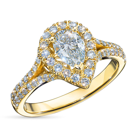 14K Yellow Gold Ring with Lab-Created Diamonds 12.270 CT.TW