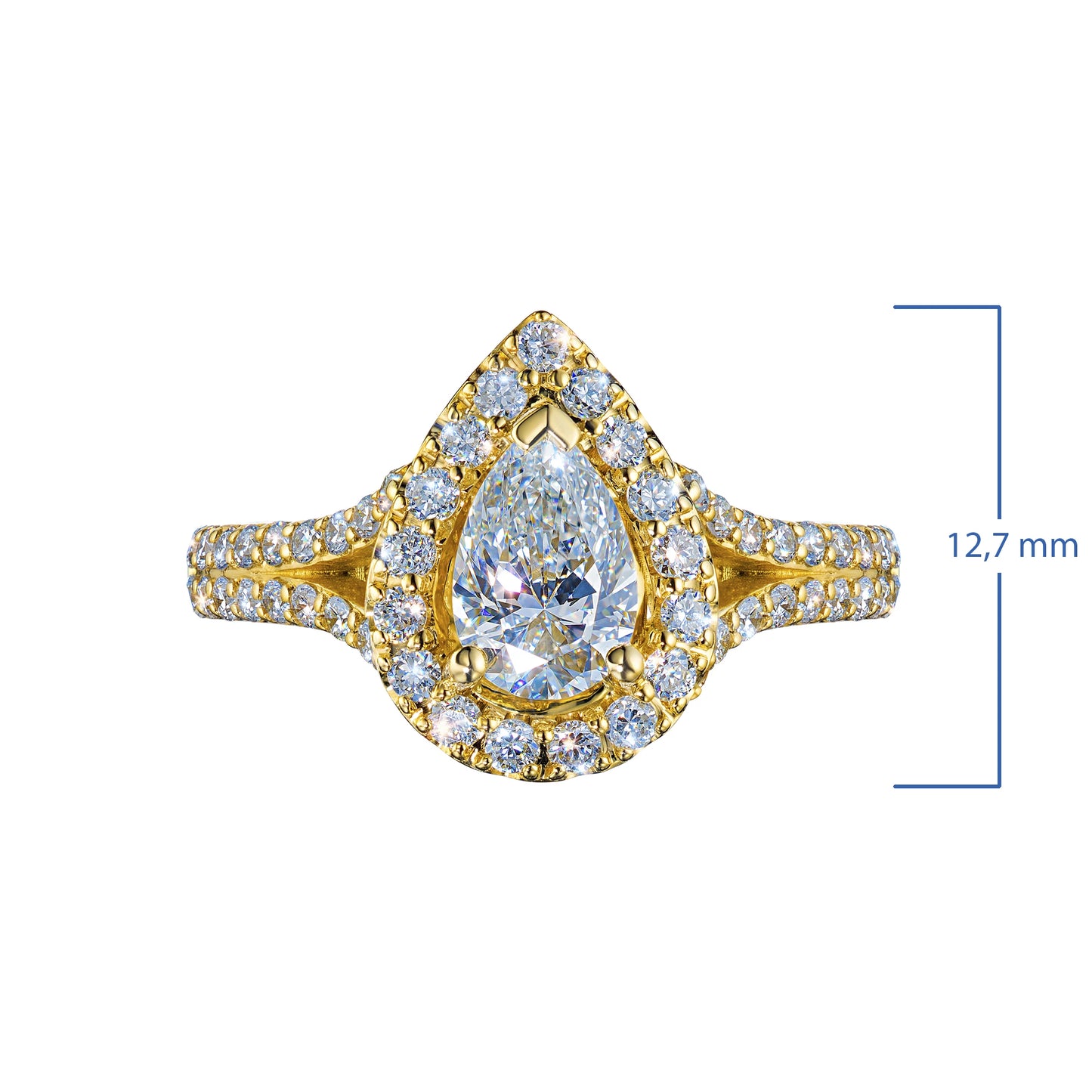 14K Yellow Gold Ring with Lab-Created Diamonds 12.270 CT.TW