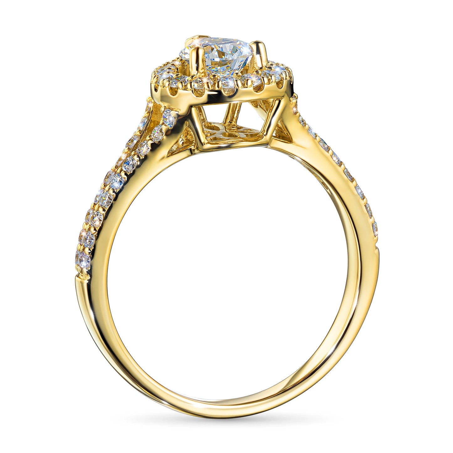 14K Yellow Gold Ring with Lab-Created Diamonds 12.270 CT.TW