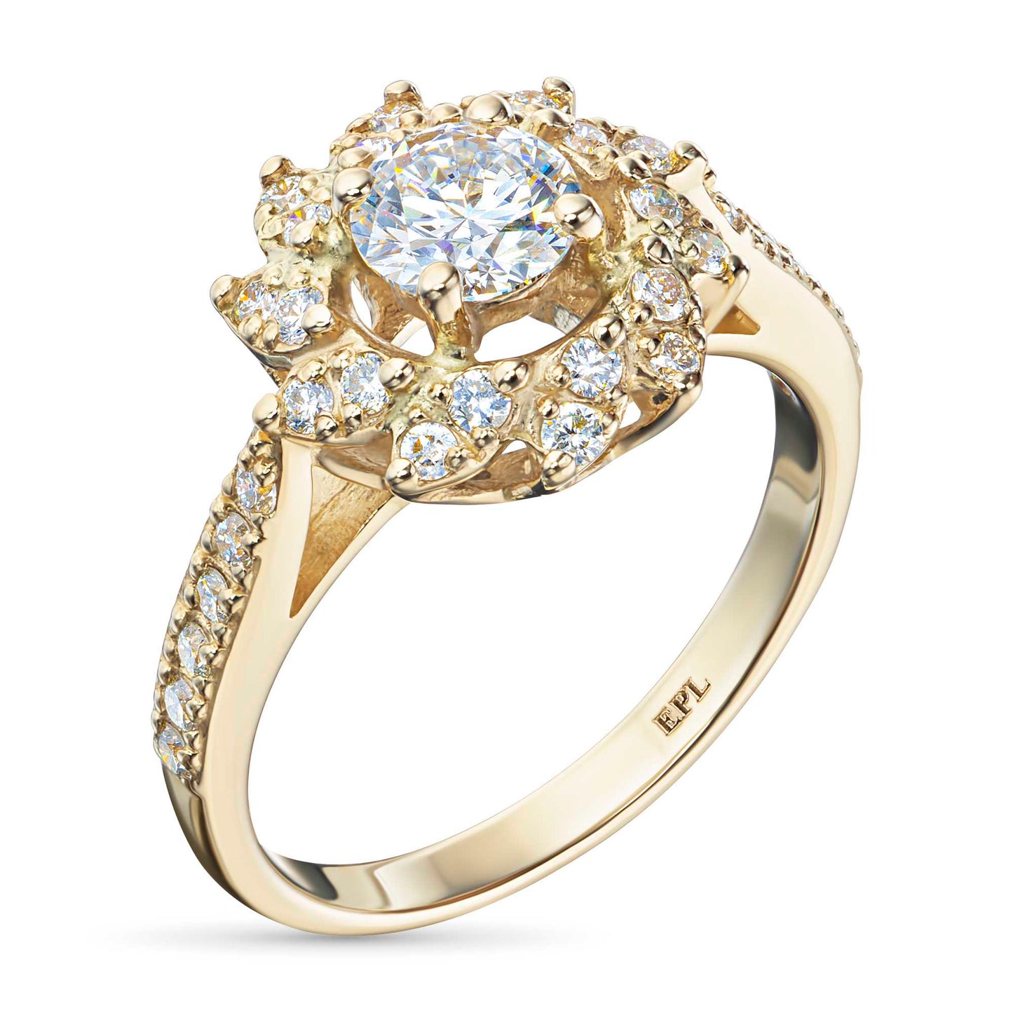 14K Yellow Gold Ring with Lab-Created Diamonds 14.070 CT.TW