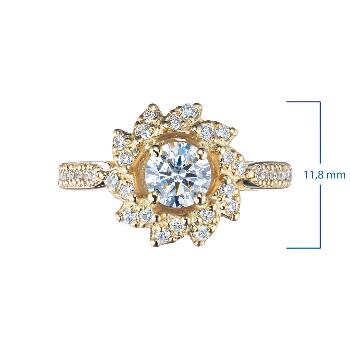 14K Yellow Gold Ring with Lab-Created Diamonds 14.070 CT.TW