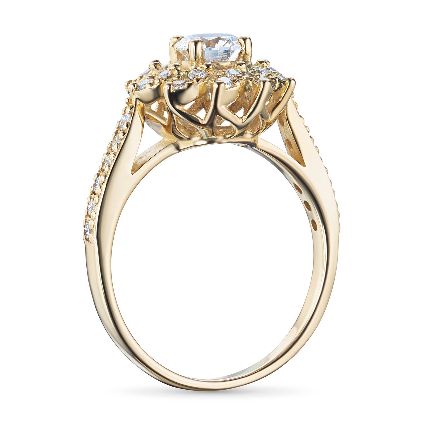 14K Yellow Gold Ring with Lab-Created Diamonds 14.070 CT.TW