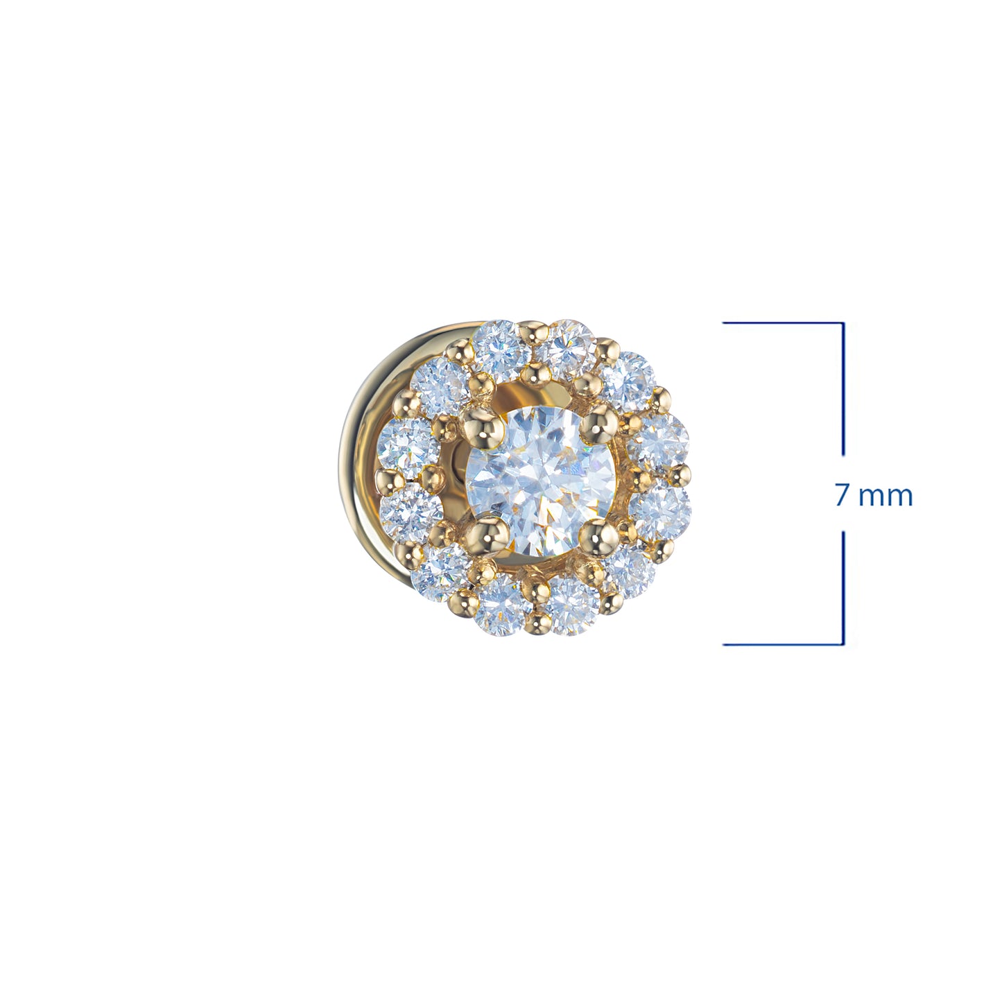 14K Yellow Gold Earring Studs with Natural Diamonds 5.940 CT.TW