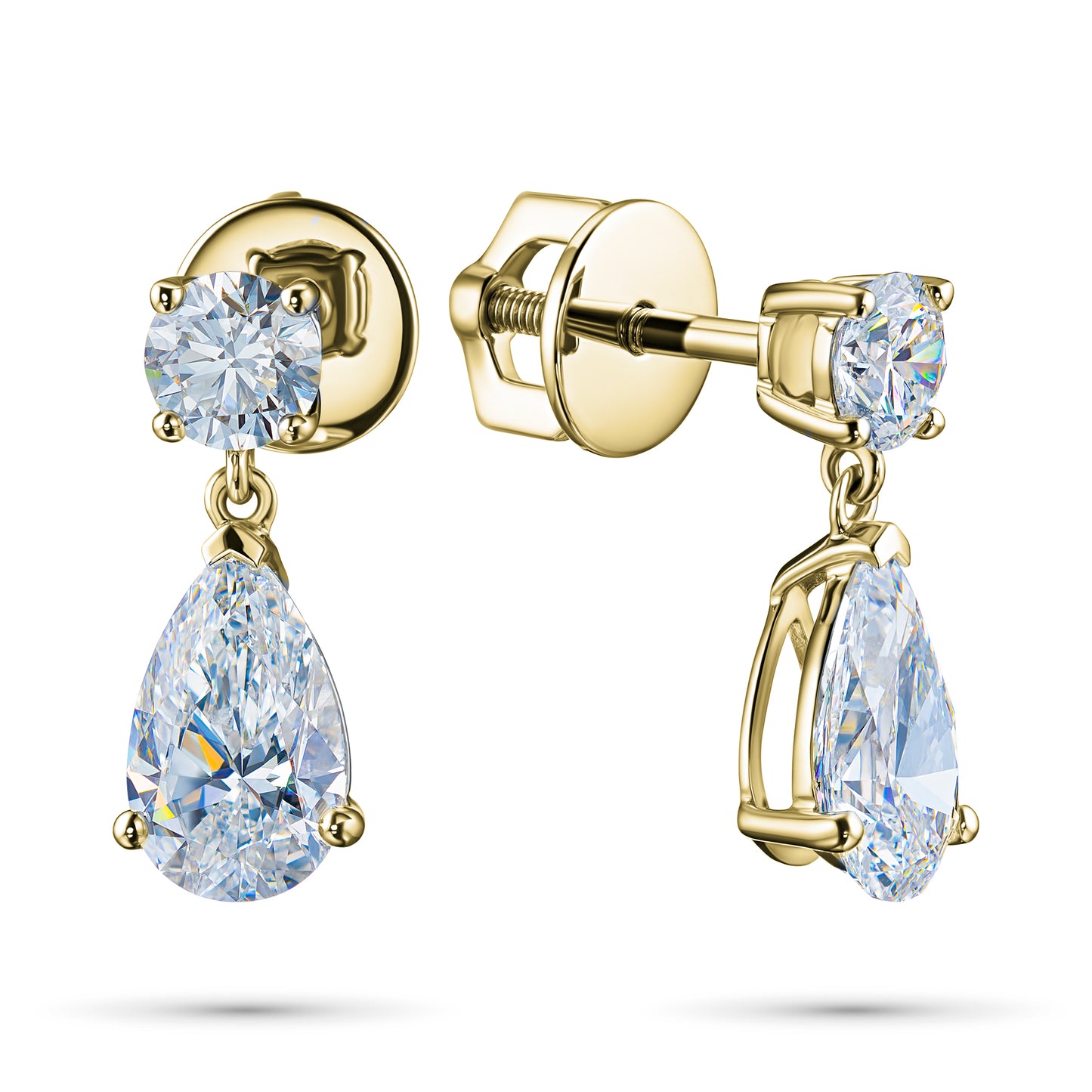 14K Yellow Gold Earring Studs with Lab-Created Diamonds 5.640 CT.TW