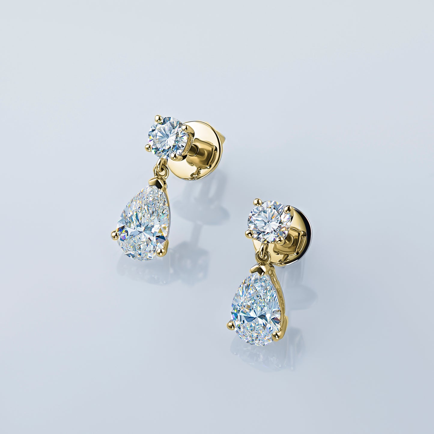 14K Yellow Gold Earring Studs with Lab-Created Diamonds 5.640 CT.TW