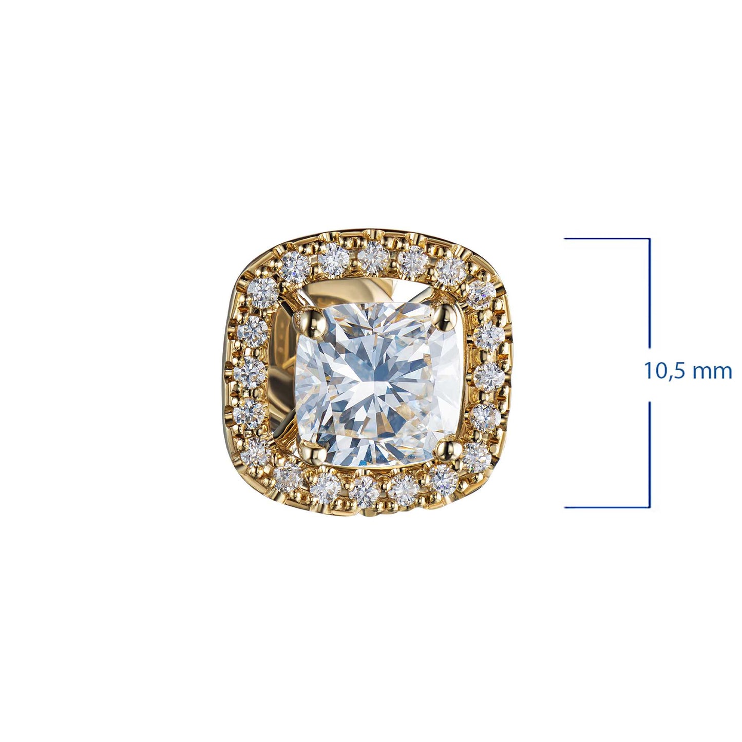14K Yellow Gold Earring Studs with Garnet and Lab-Created Diamonds 12.560 CT.TW