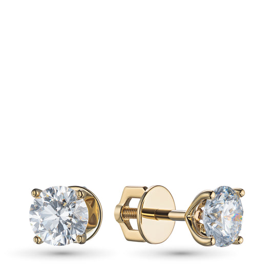 14K Yellow Gold Earring Studs with Lab-Created Diamonds 4.960 CT.TW