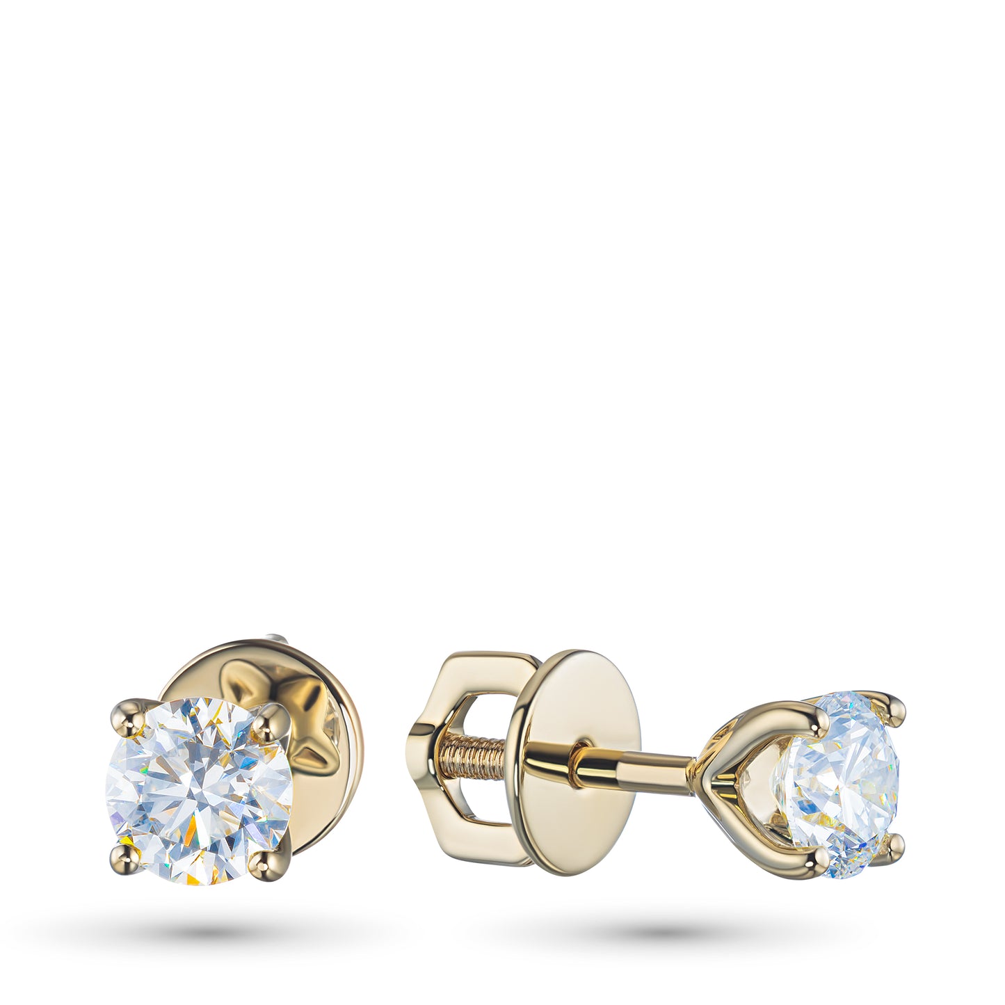 14K Yellow Gold Earring Studs with Lab-Created Diamonds 4.960 CT.TW