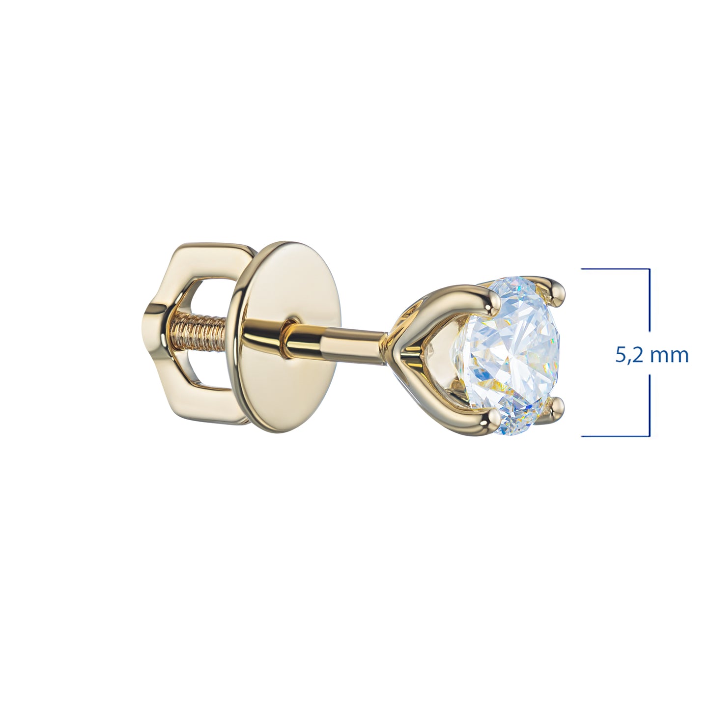 14K Yellow Gold Earring Studs with Lab-Created Diamonds 4.960 CT.TW