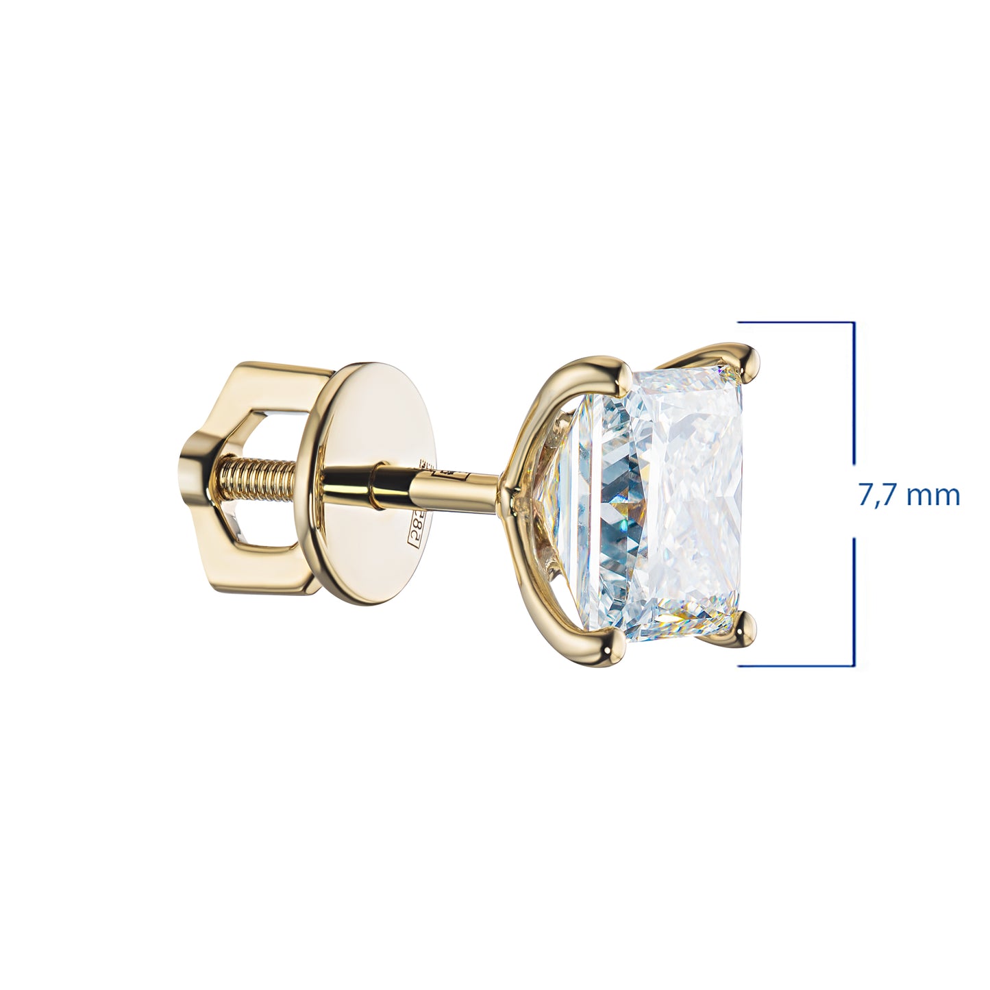 14K Yellow Gold Earring Studs with Lab-Created Diamonds 4.050 CT.TW