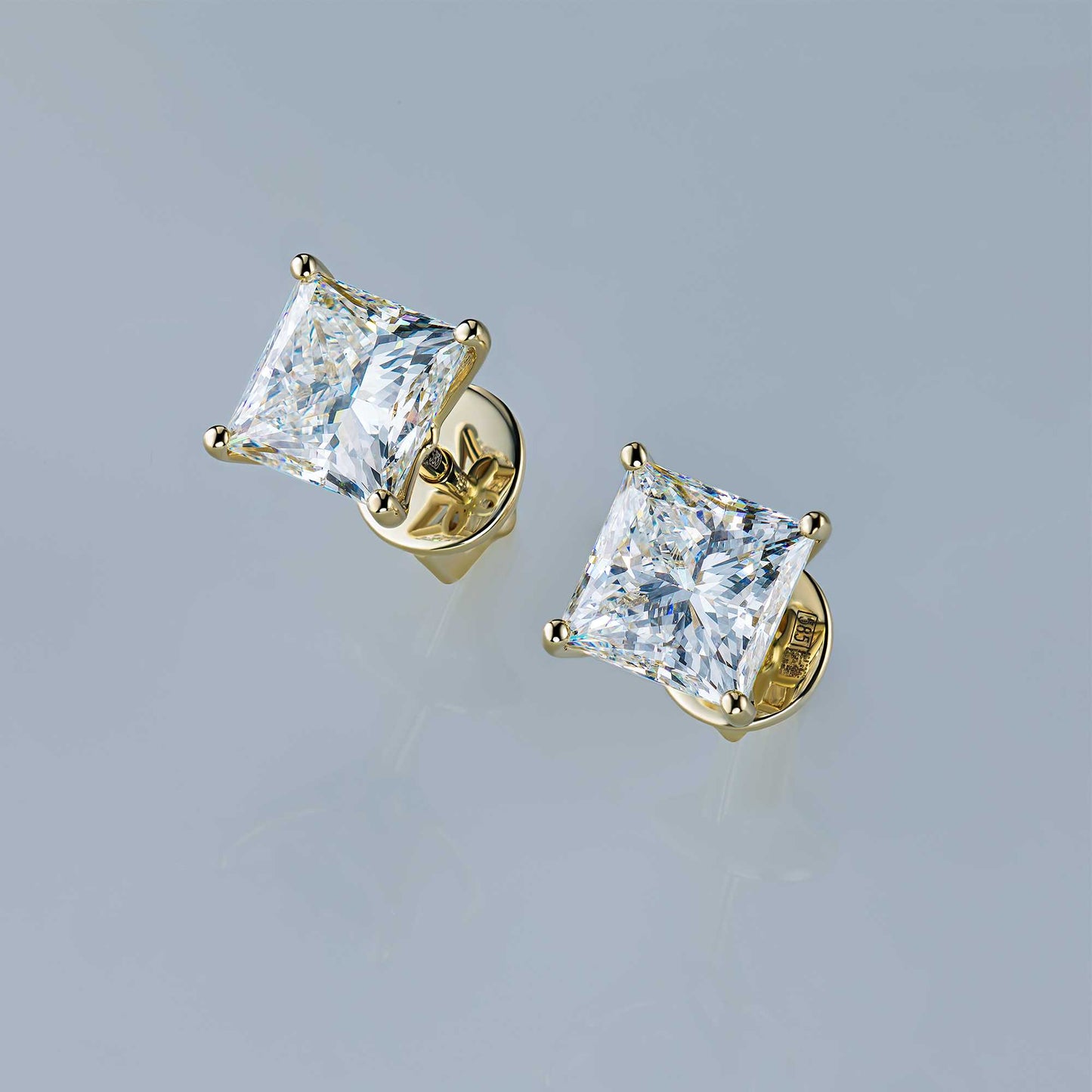 14K Yellow Gold Earring Studs with Lab-Created Diamonds 4.050 CT.TW