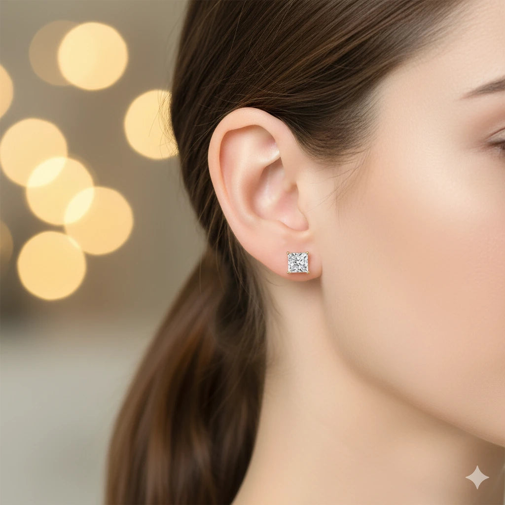 14K Yellow Gold Earring Studs with Lab-Created Diamonds 4.050 CT.TW