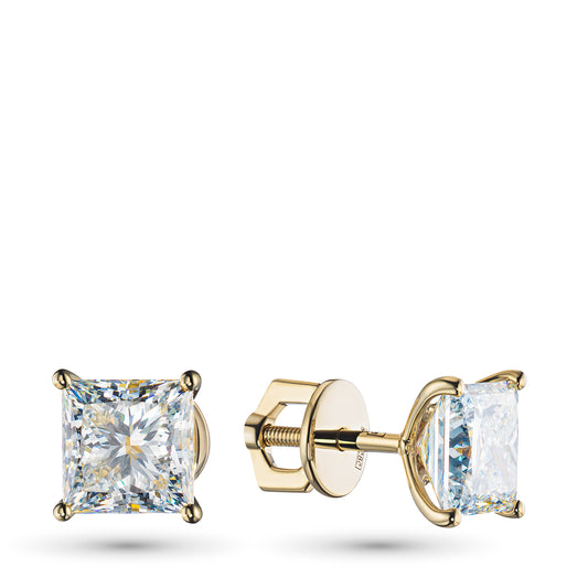 14K Yellow Gold Earring Studs with Lab-Created Diamonds 4.050 CT.TW