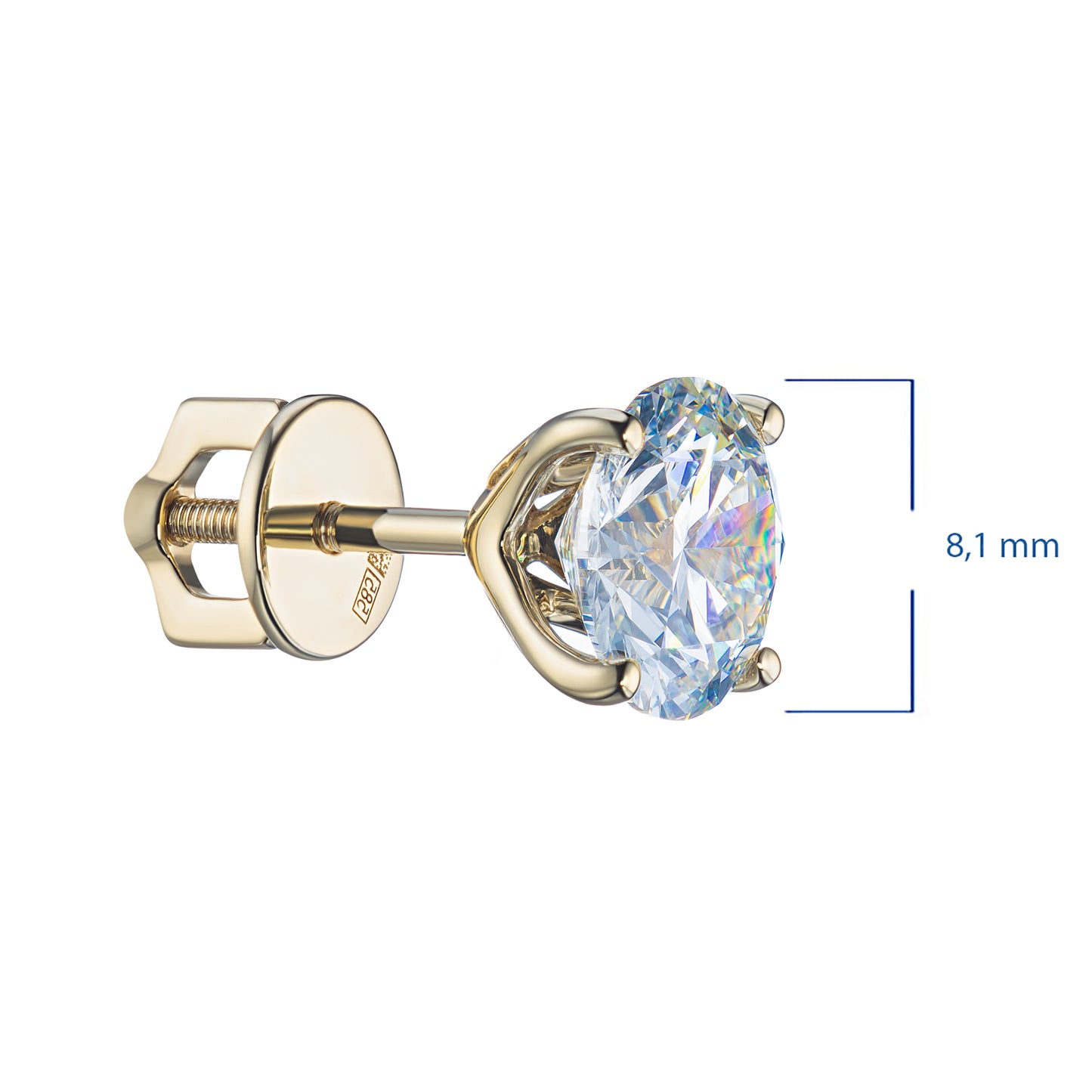 14K Yellow Gold Earring Studs with Lab-Created Diamonds 8.720 CT.TW