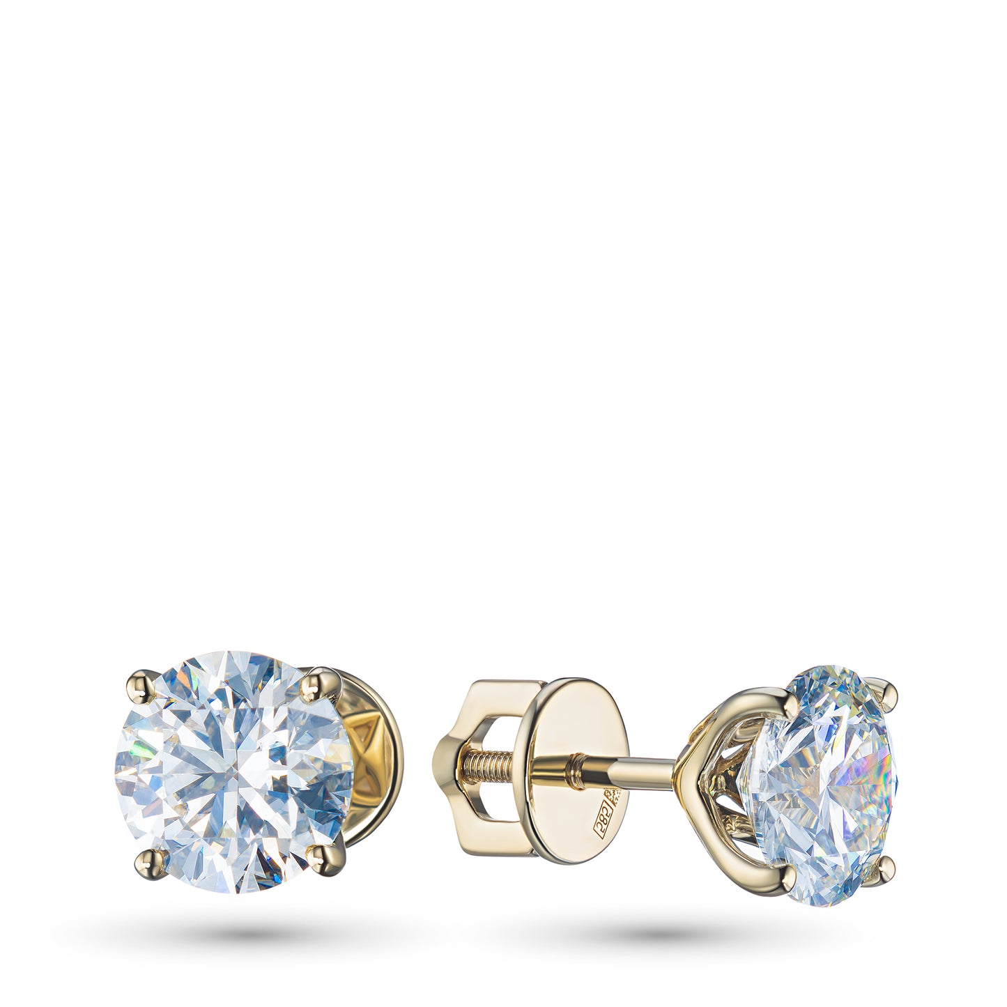 14K Yellow Gold Earring Studs with Lab-Created Diamonds 8.080 CT.TW