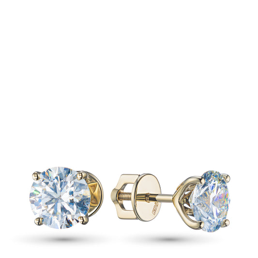 14K Yellow Gold Earring Studs with Lab-Created Diamonds 8.080 CT.TW
